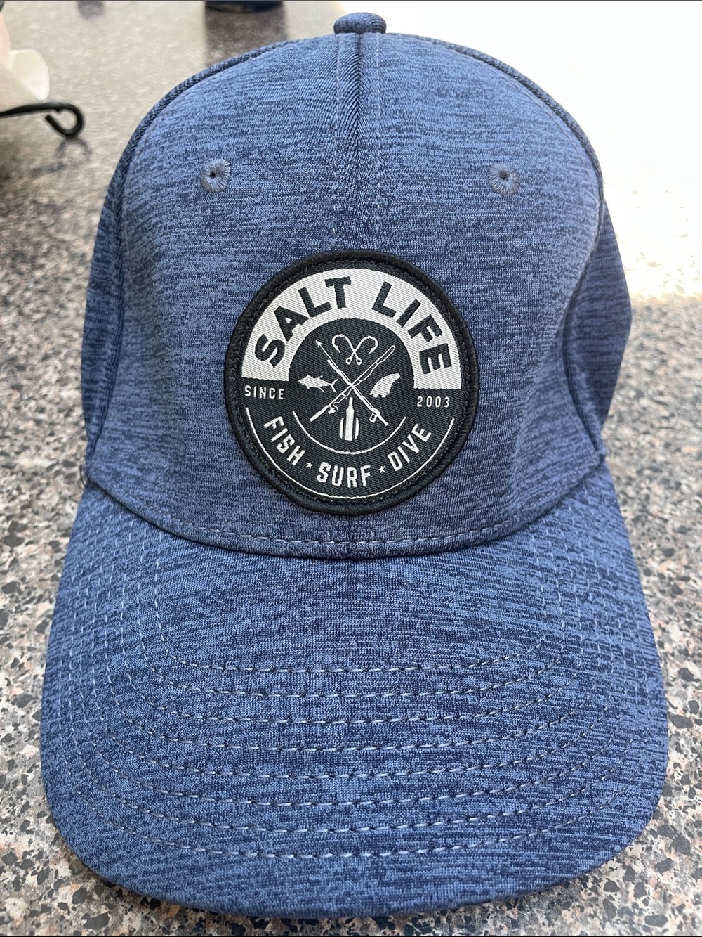 Salt Life Blue Heather Embroidered Patch Hat